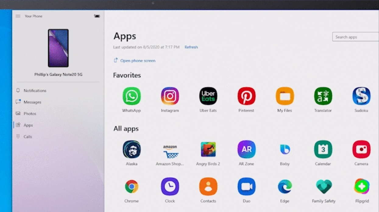 your phone app for windows 10 download