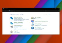 Windows 10 Control Panel