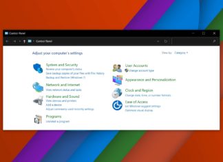 Windows 10 Control Panel