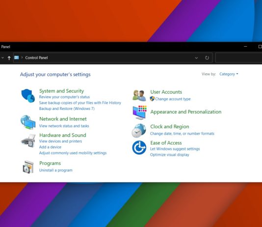 Windows 10 Control Panel