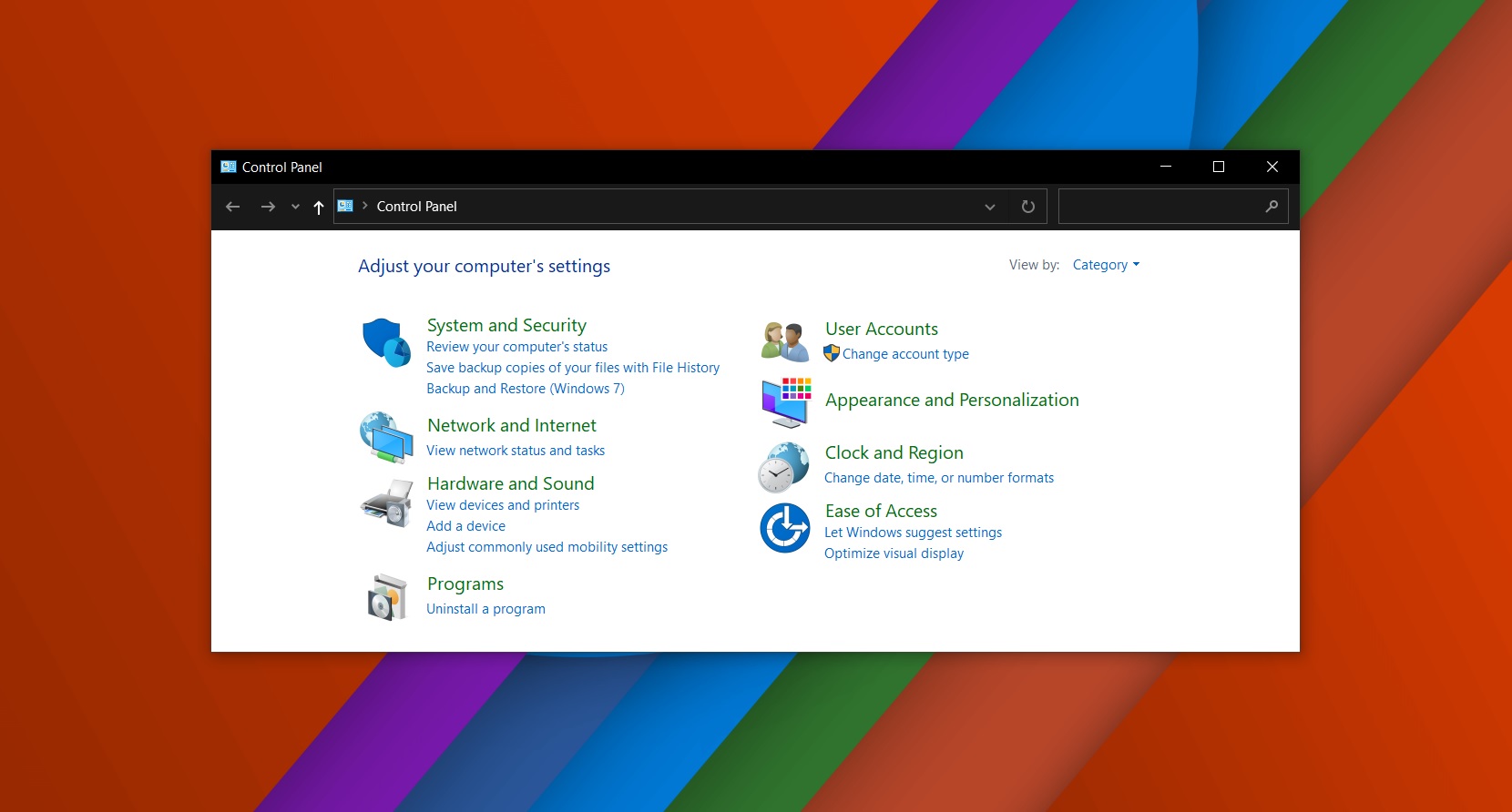 how to get to control panel in windows 10