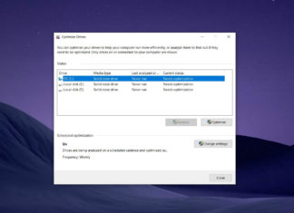 Windows 10 Drive Optimizer