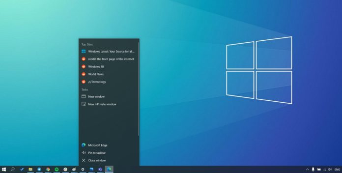 Windows 10 Jump List