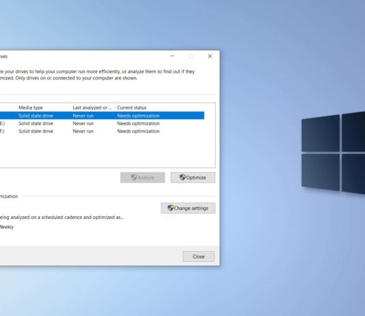 Windows 10 drive optimization tool