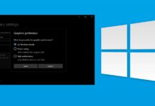 Windows 10 graphics settings