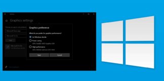 Windows 10 graphics settings