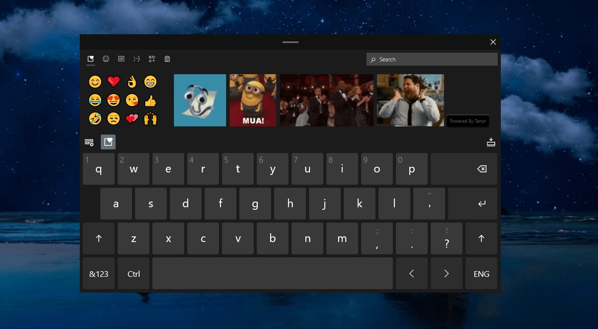 Windows 10X keyboard layout