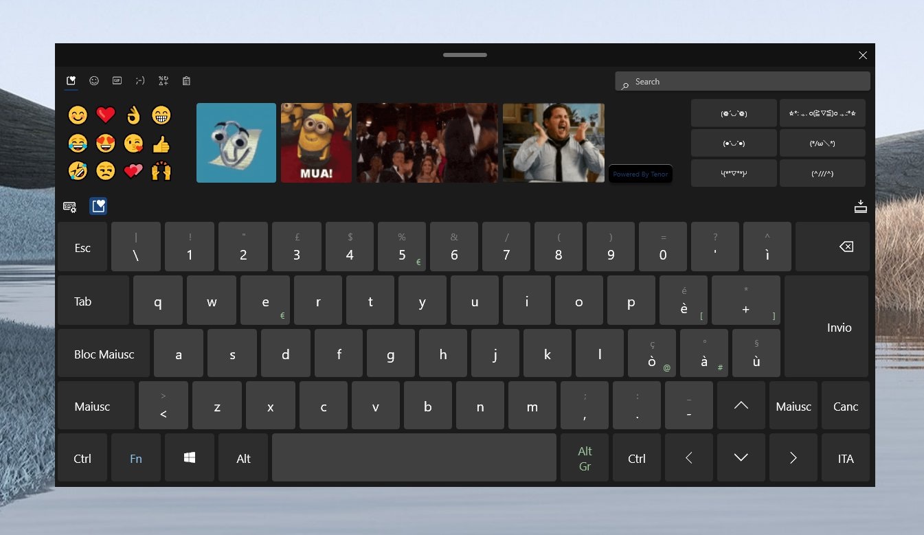 Windows 10X keyboard