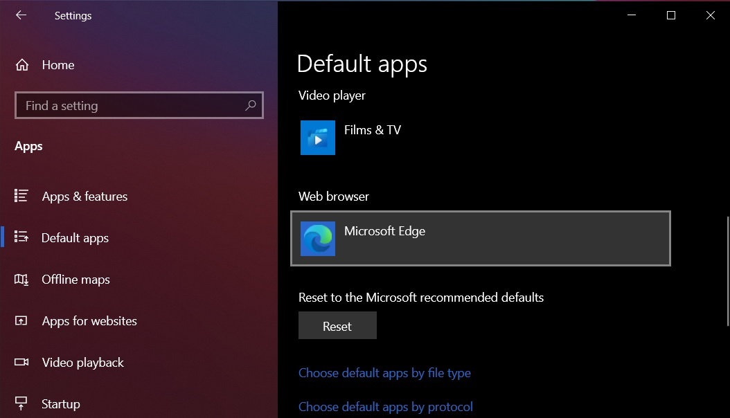 Default apps