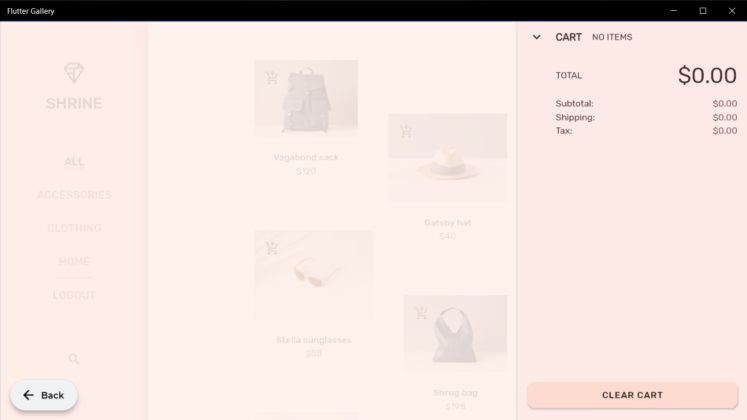 Flutter Shopping app