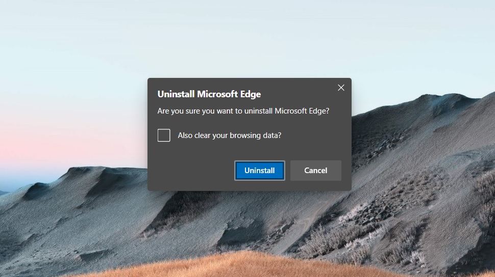 Microsoft Edge dialog