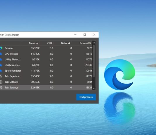 Microsoft Edge memory usage