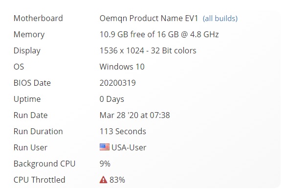 Microsoft Surface UserBenchmark