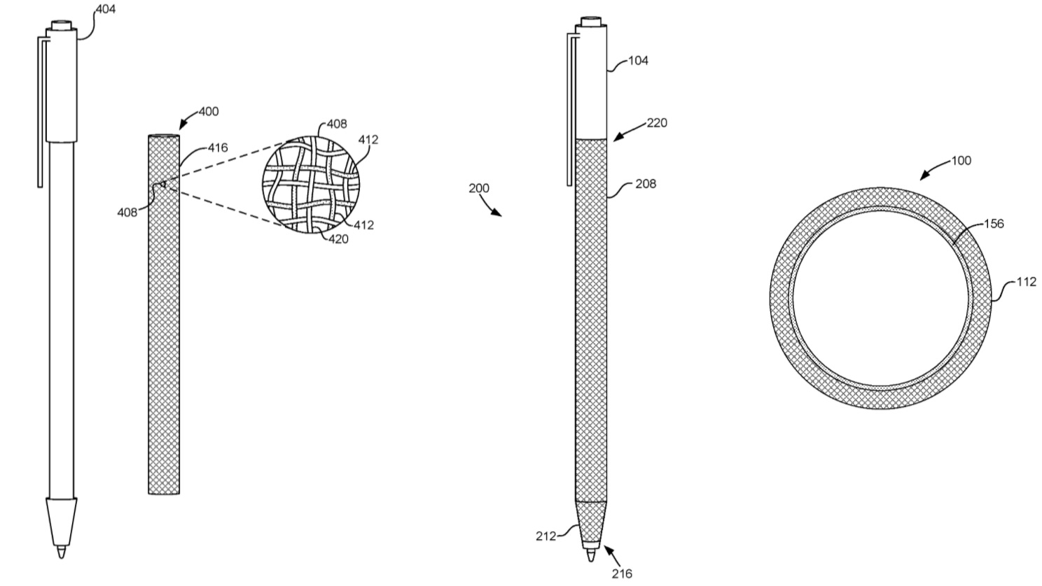 Surface Pen fabric patent