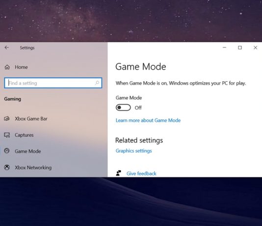 Windows 10 Game Mode
