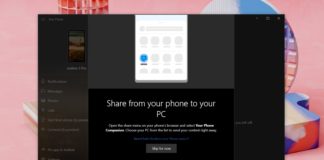 Windows 10 content sharing