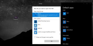 Windows 10 default apps for files