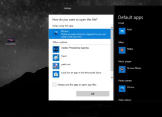 Windows 10 default apps for files