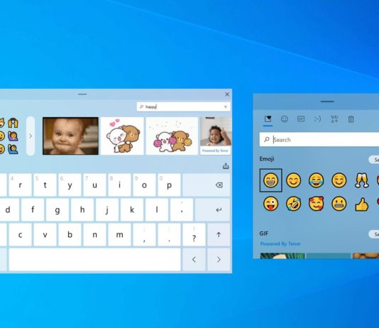 Windows 10 keyboard and emoji