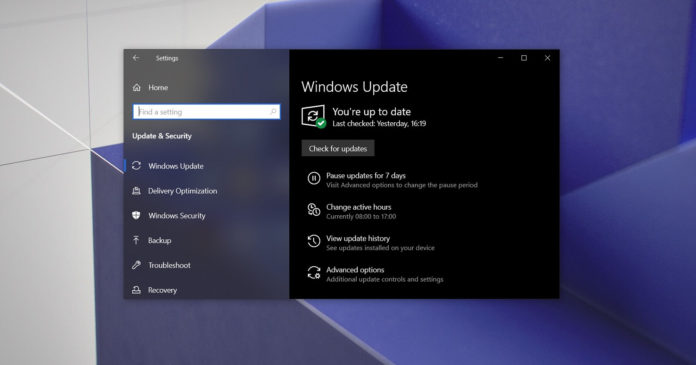 Windows 10 optional updates warning