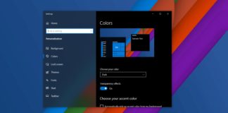 Windows 10 theme setting