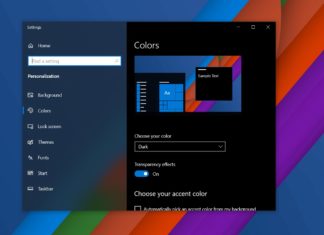 Windows 10 theme setting