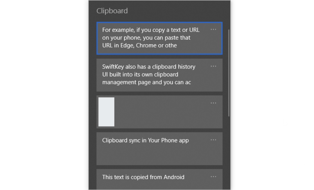 Clipboard history UI