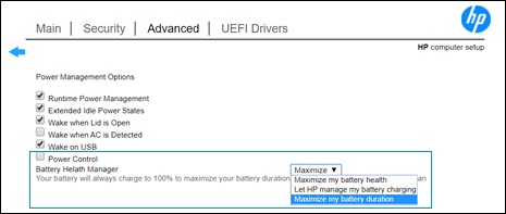 HP BIOS setting