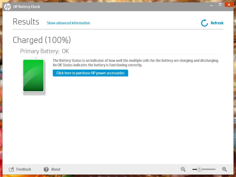 HP Battery Check feature