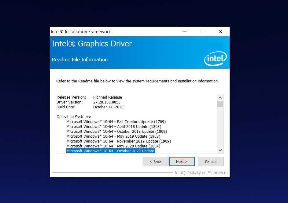 Intel releases new drivers for Windows 10 October 2020 Update