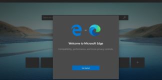 Microsoft Edge launch screen