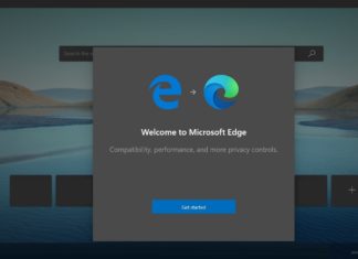 Microsoft Edge launch screen