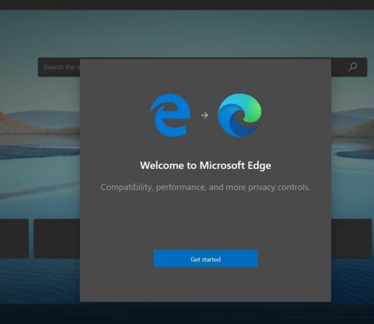 Microsoft Edge launch screen