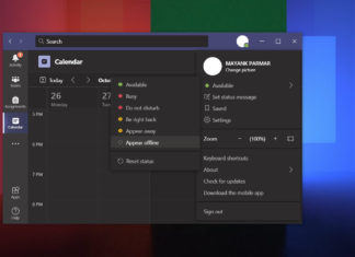 Microsoft Teams availability status