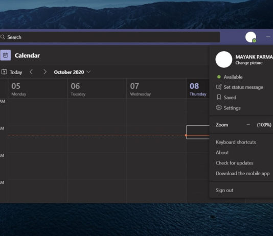 Microsoft Teams desktop app