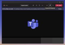 Microsoft Teams meeting screen
