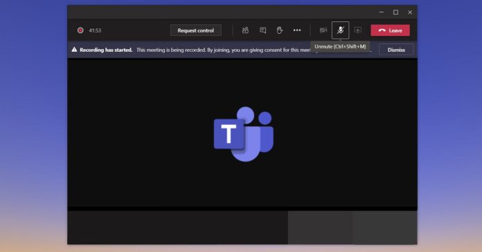 Microsoft Teams meeting screen