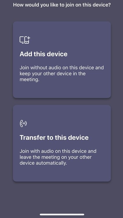 Microsoft Teams meeting transfer