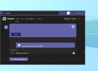 Microsoft Teams messaging screen