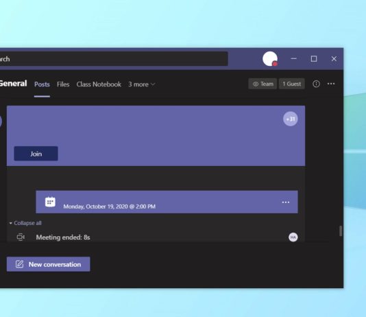 Microsoft Teams messaging screen