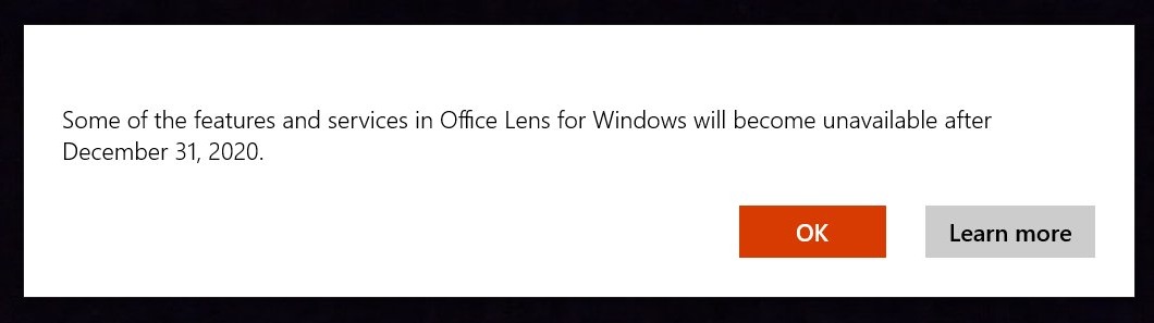 Office Lens message