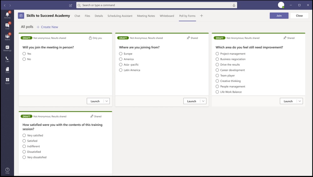 Polls in Microsoft Teams