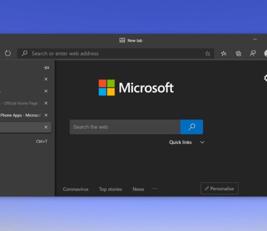 Vertical Tabs in Microsoft Edge
