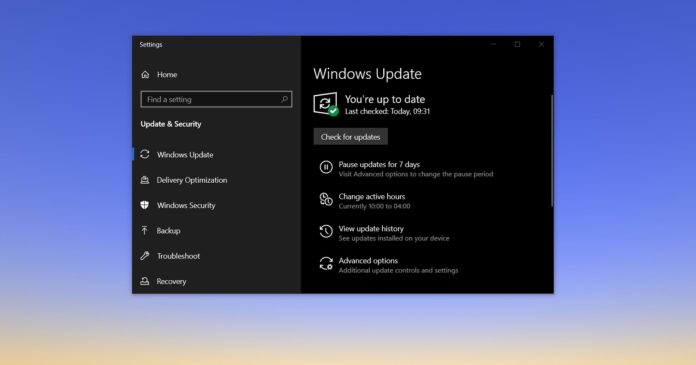 Windows 10 20H2 update