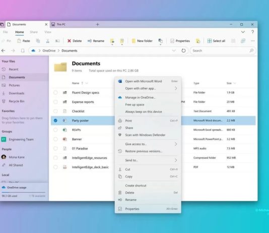 Windows 10 Fluent Design