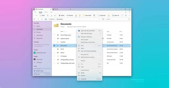 Windows 10 Fluent Design