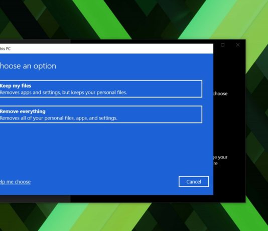 Windows 10 Reset this PC