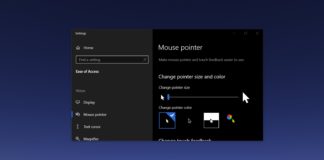 Windows 10 mouse pointer