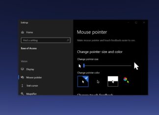 Windows 10 mouse pointer