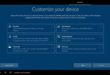 Windows 10 new OOBE screen